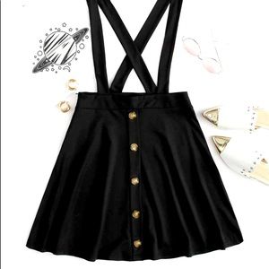 Button Detailing Pinafore Mini Skirt